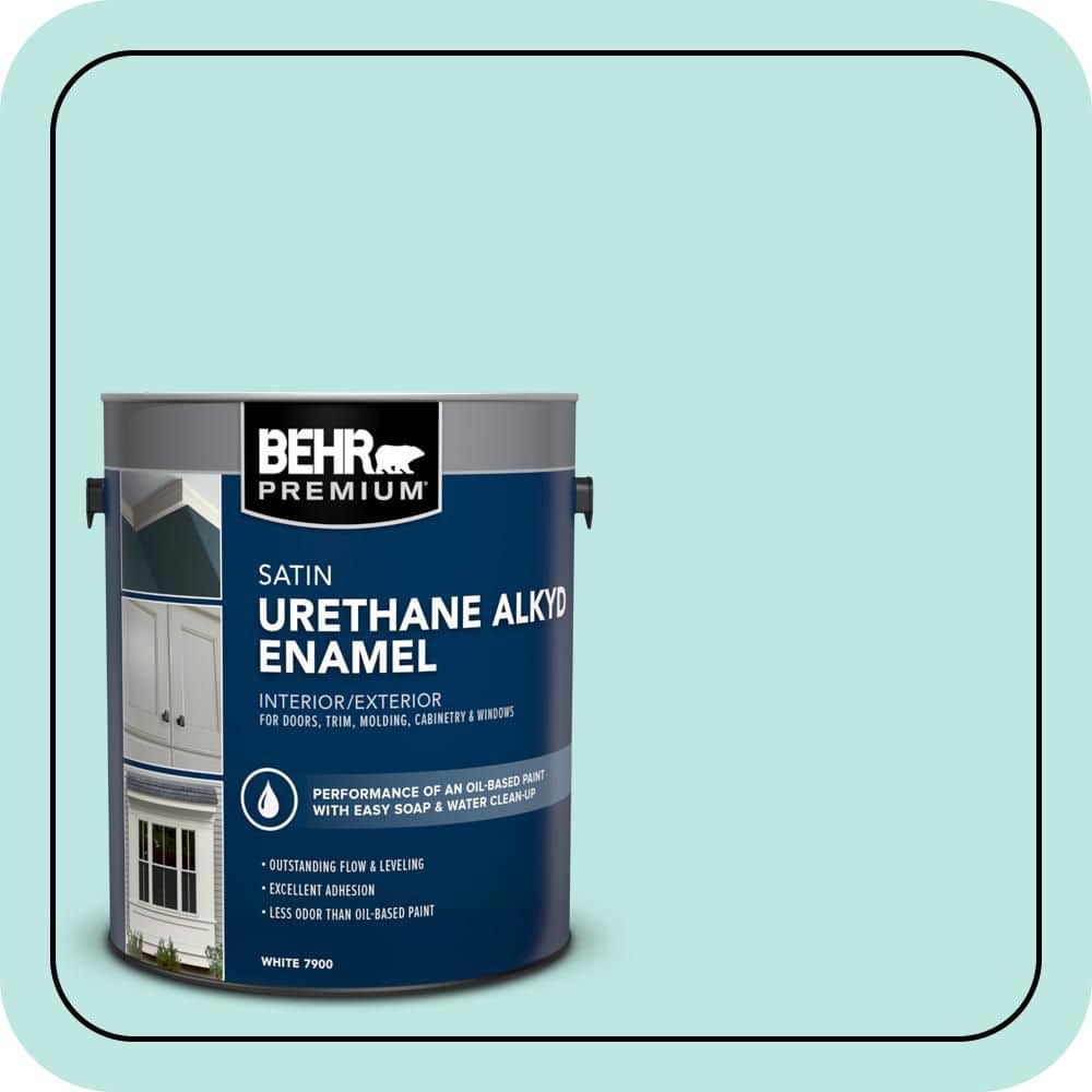 BEHR PREMIUM 1 gal. #490A-2 Cool Jazz Urethane Alkyd Satin Enamel Interior/Exterior Paint