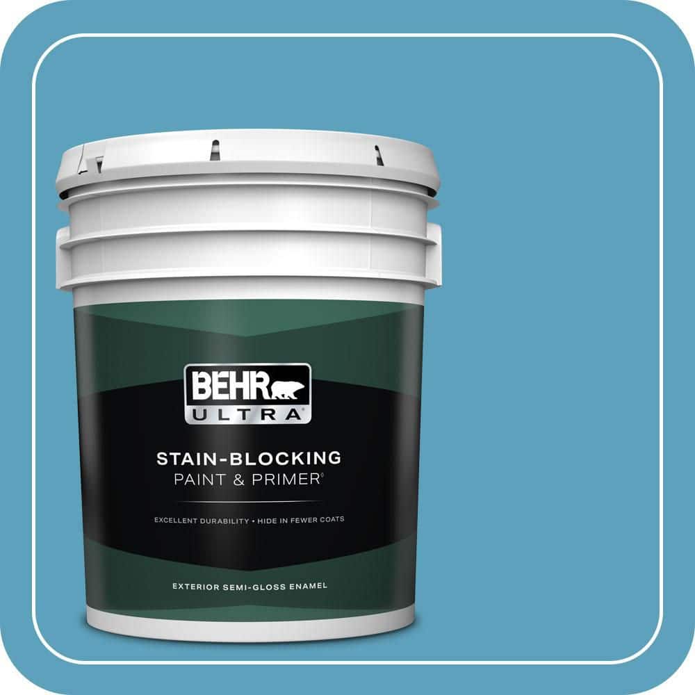 BEHR ULTRA 5 gal. #540D-5 Tropical Splash Semi-Gloss Enamel Exterior Paint & Primer