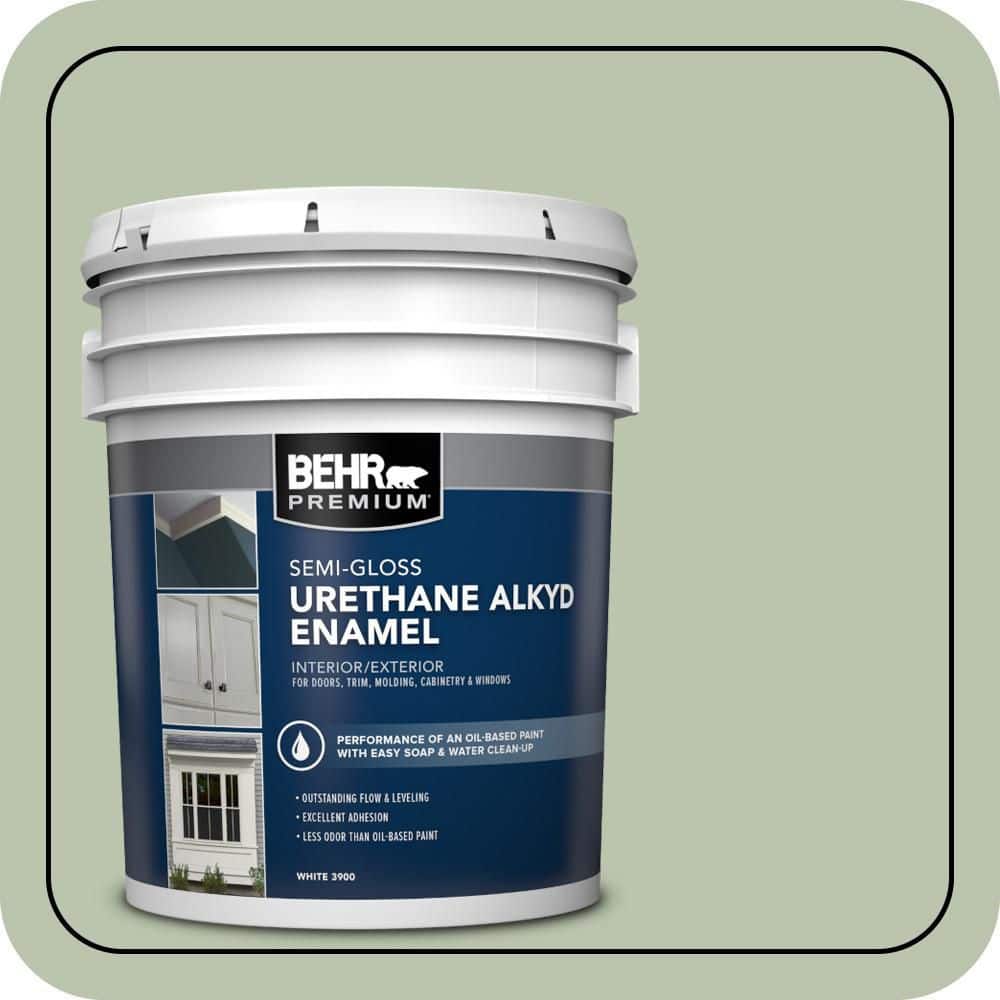 BEHR PREMIUM 5 gal. #PPU11-10 Whitewater Bay Urethane Alkyd Semi-Gloss Enamel Interior/Exterior Paint
