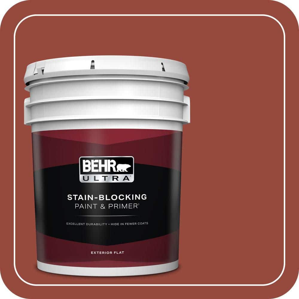 BEHR ULTRA 5 gal. #MQ1-24 Smokin Hot Flat Exterior Paint & Primer