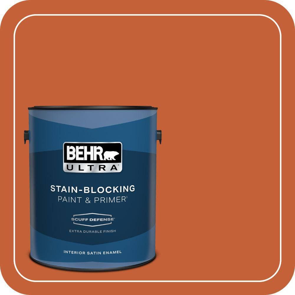 BEHR ULTRA 1 gal. #T18-02 Civara Extra Durable Satin Enamel Interior Paint & Primer