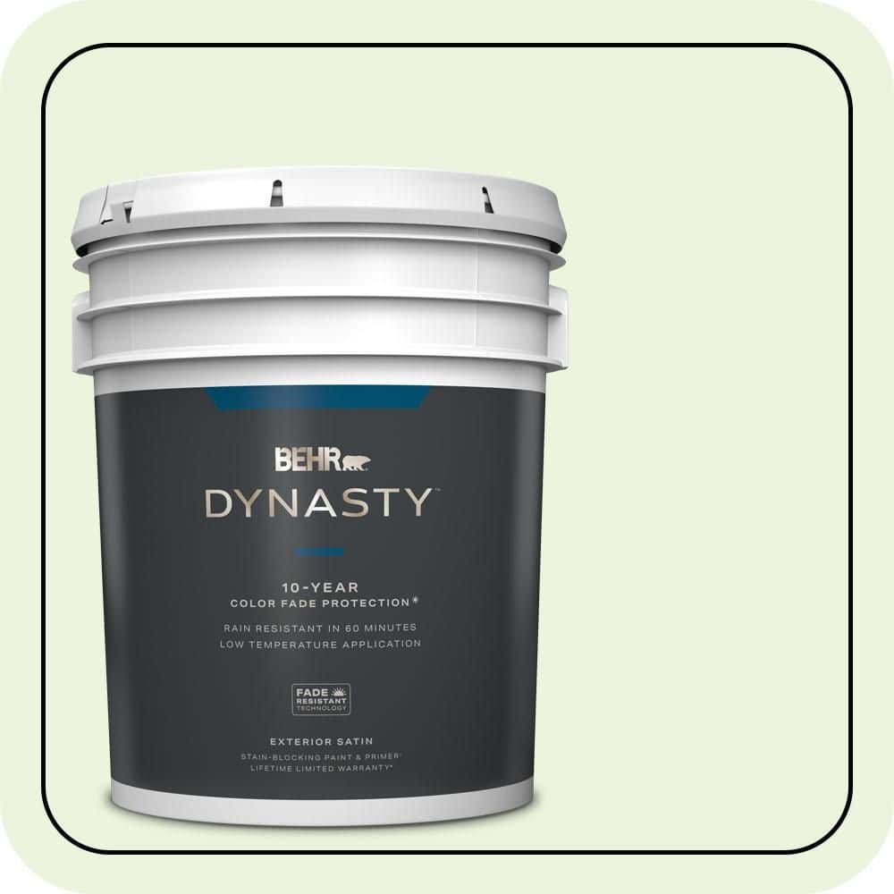 BEHR DYNASTY 5 gal. #430C-1 White Willow Satin Enamel Exterior Stain-Blocking Paint & Primer
