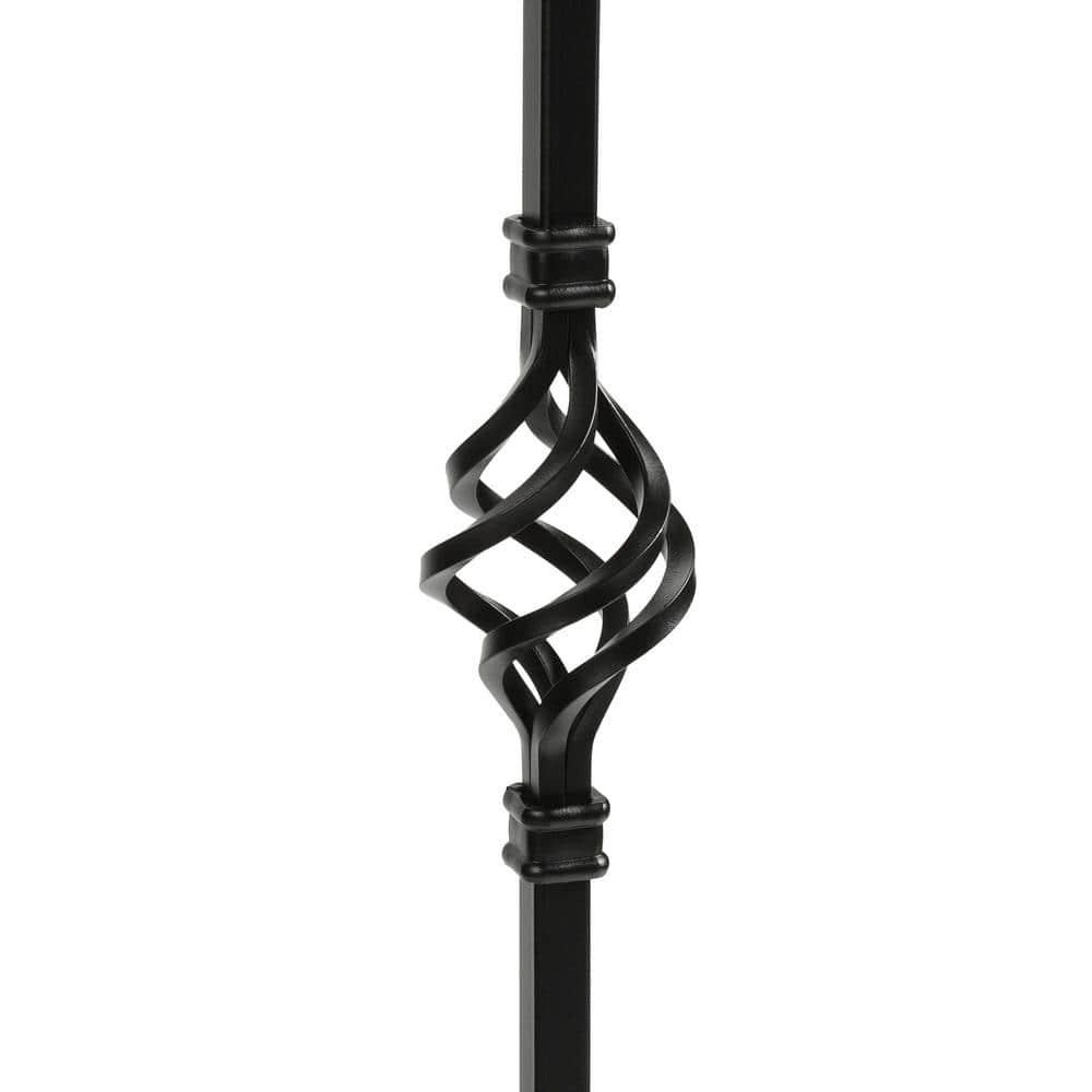 WM Coffman 44 in. x 1/2 in. Satin Black Single Basket Hollow Iron Baluster (3)