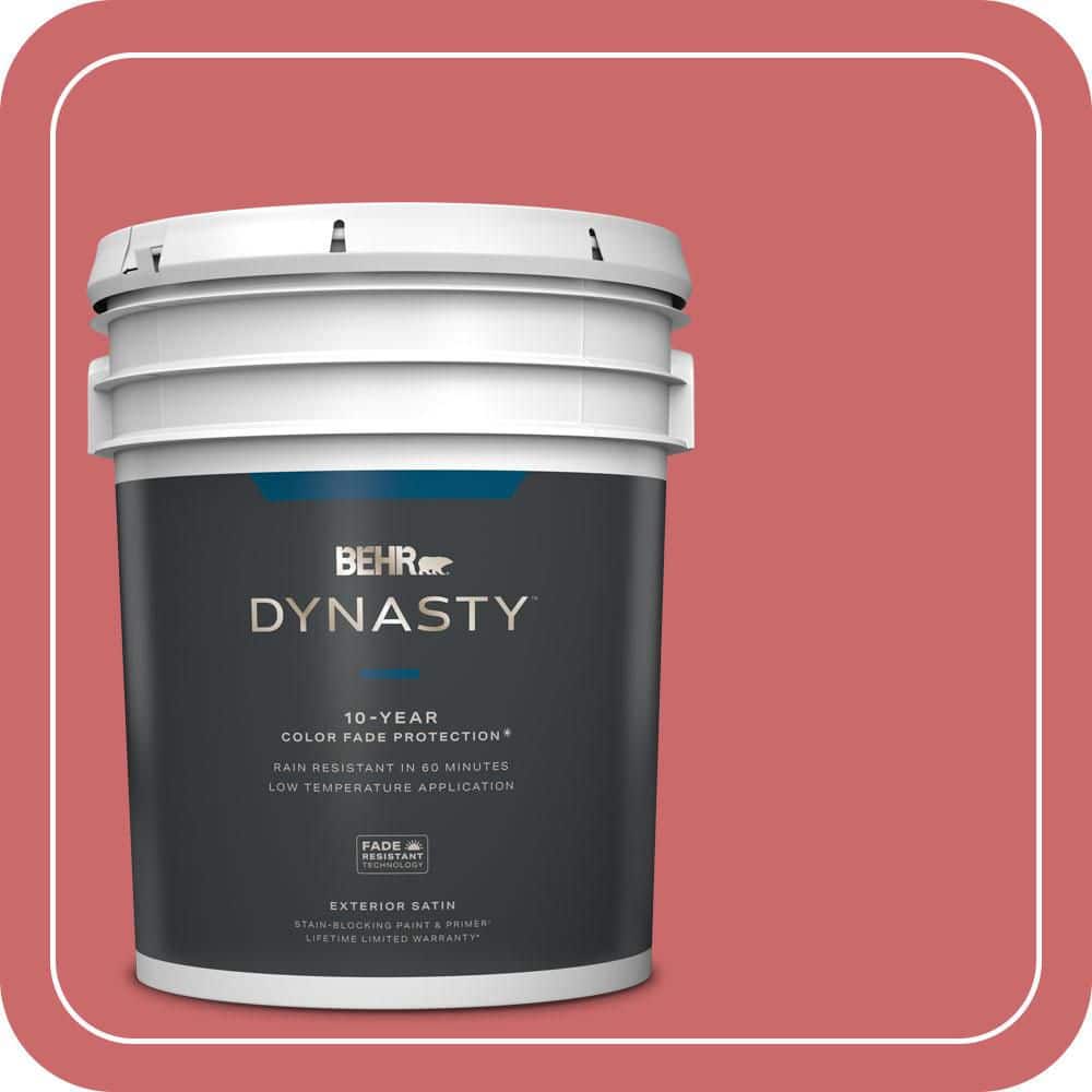 BEHR DYNASTY 5 gal. #MQ4-02 Strawberry Wine Satin Enamel Exterior Stain-Blocking Paint & Primer