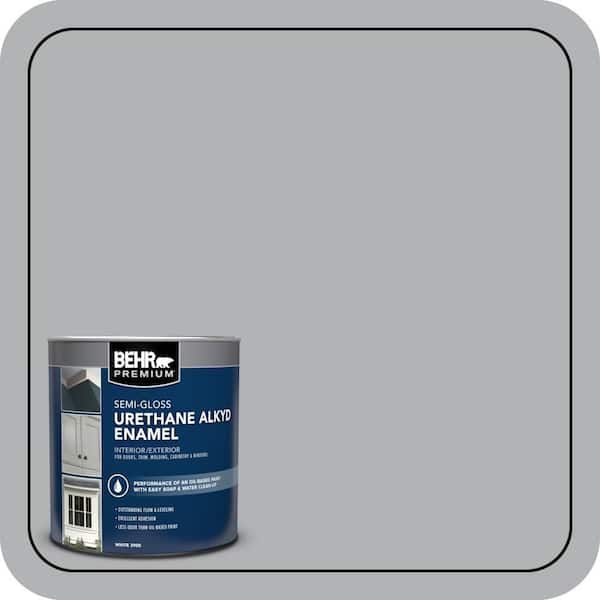 BEHR PREMIUM 1 qt. #PPU26-08 Silverstone Urethane Alkyd Semi-Gloss Enamel Interior/Exterior Paint (2)