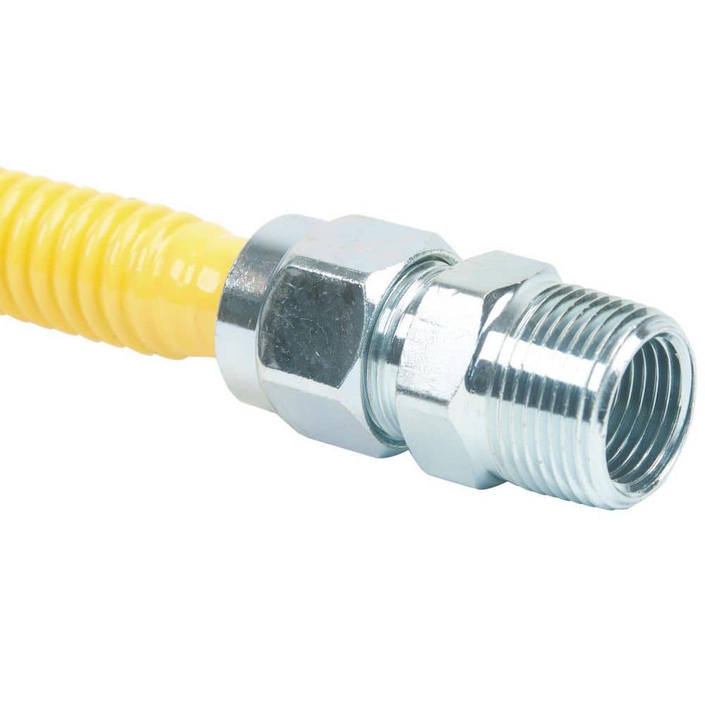 BrassCraft ProCoat 3/4 in MIP (1/2 in. FIP Tap) x 3/4 in MIP (1/2 in. FIP Tap) x 36 in Stainless Steel Gas Connector 5/8 in. O. D. (2)