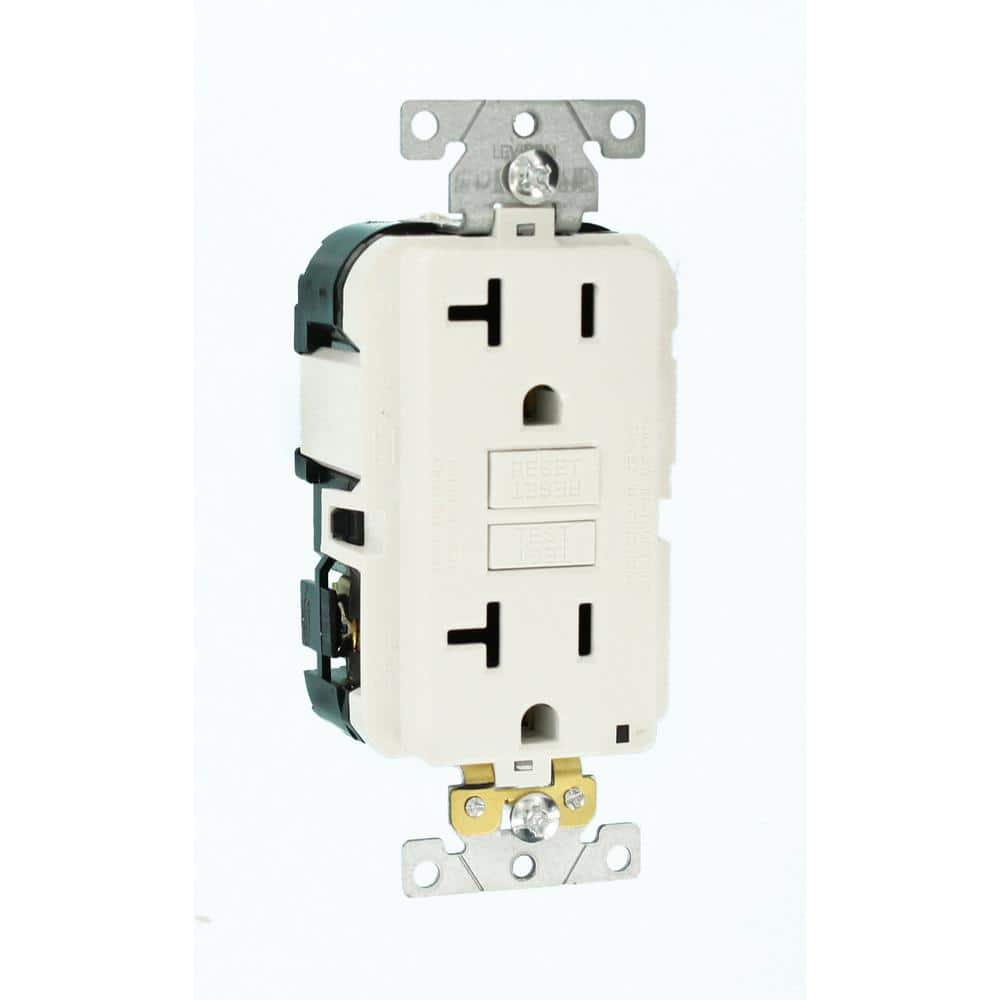 Leviton 20 Amp Lev-Lok Modular Wiring Device SmartlockPro Industrial Grade GFCI Outlet, White MGFN2-W (2)