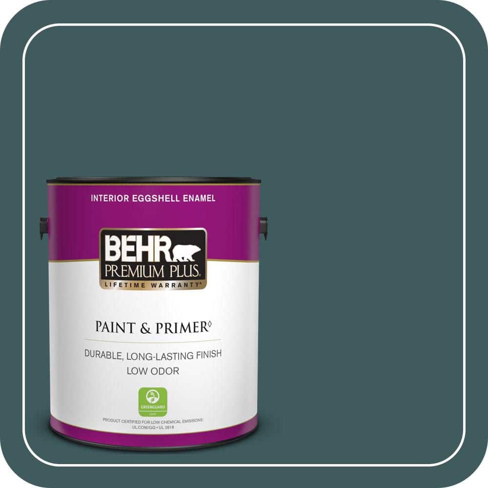BEHR PREMIUM PLUS 1 gal. #510F-7 Teal Forest Eggshell Enamel Low Odor Interior Paint & Primer