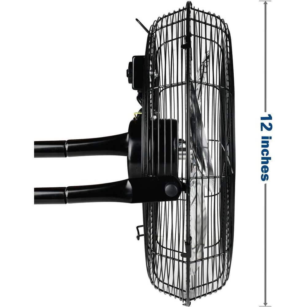 MELEZOOM 12 in. 3-Speed High Velocity Heavy Duty Metal Industrial Floor Fans in Black, 1800 CFM, 2-Pack (2)