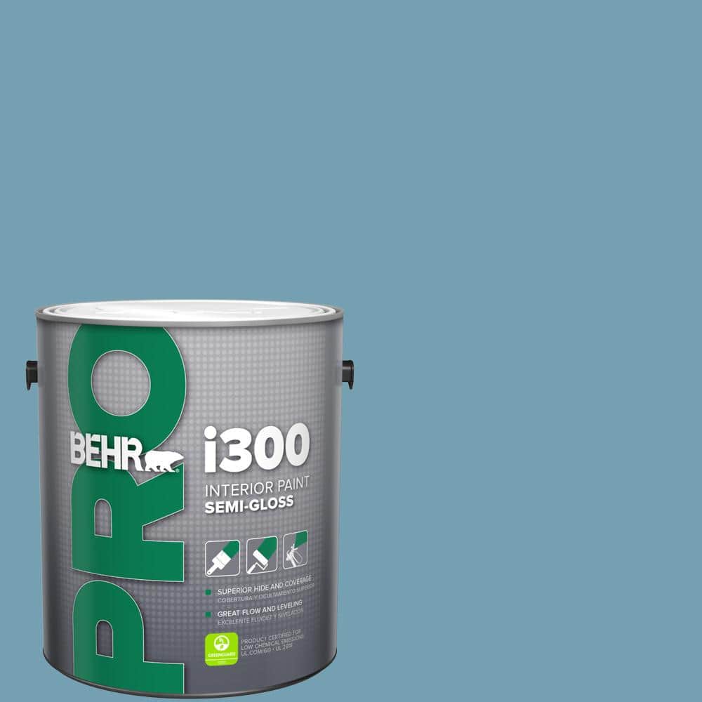 BEHR PRO 1 gal. #S480-4 Saga Blue Semi-Gloss Interior Paint