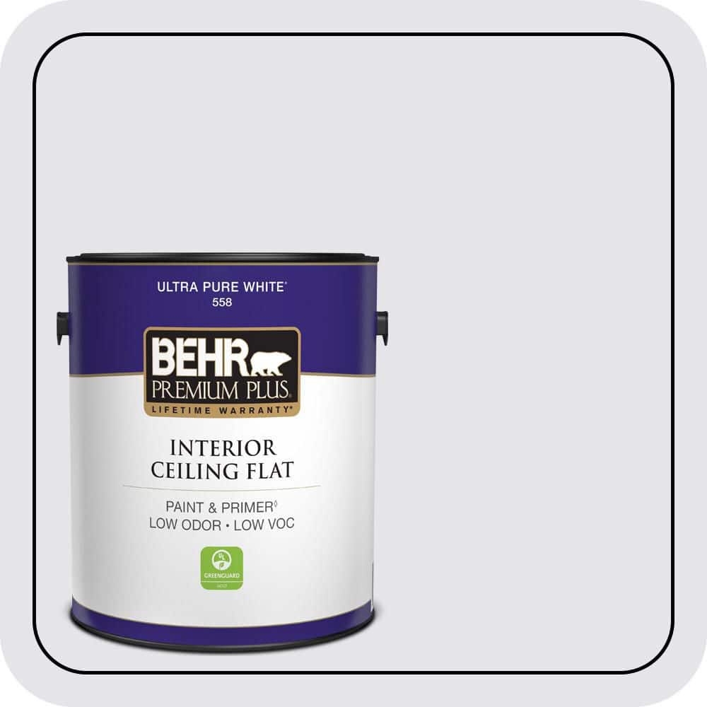 BEHR PREMIUM PLUS 1 gal. #MQ3-31 Dutch White Ceiling Flat Interior Paint & Primer