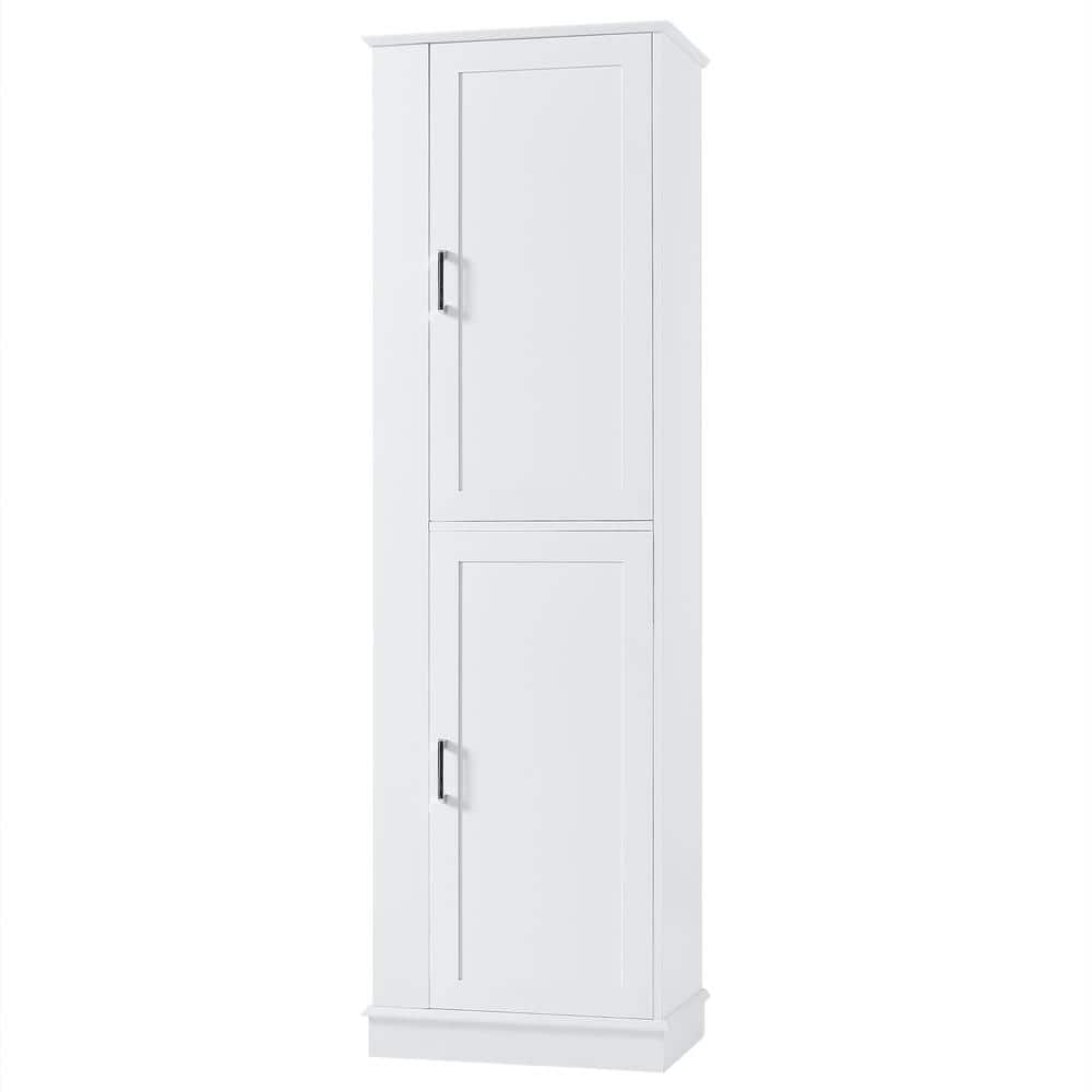 Nestfair 21 in. W 14 in. D 68 in. H Freestanding Linen Cabinet Tall Bathroom Storage Cabinet with Hook (2)