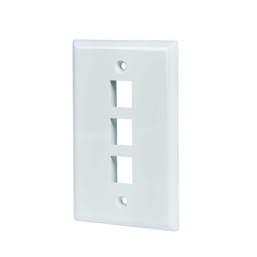 Commercial Electric White 3-Port 1-Decorator/Rocker/1-Duplex Plastic Wall Plate (1-Pack) (1)