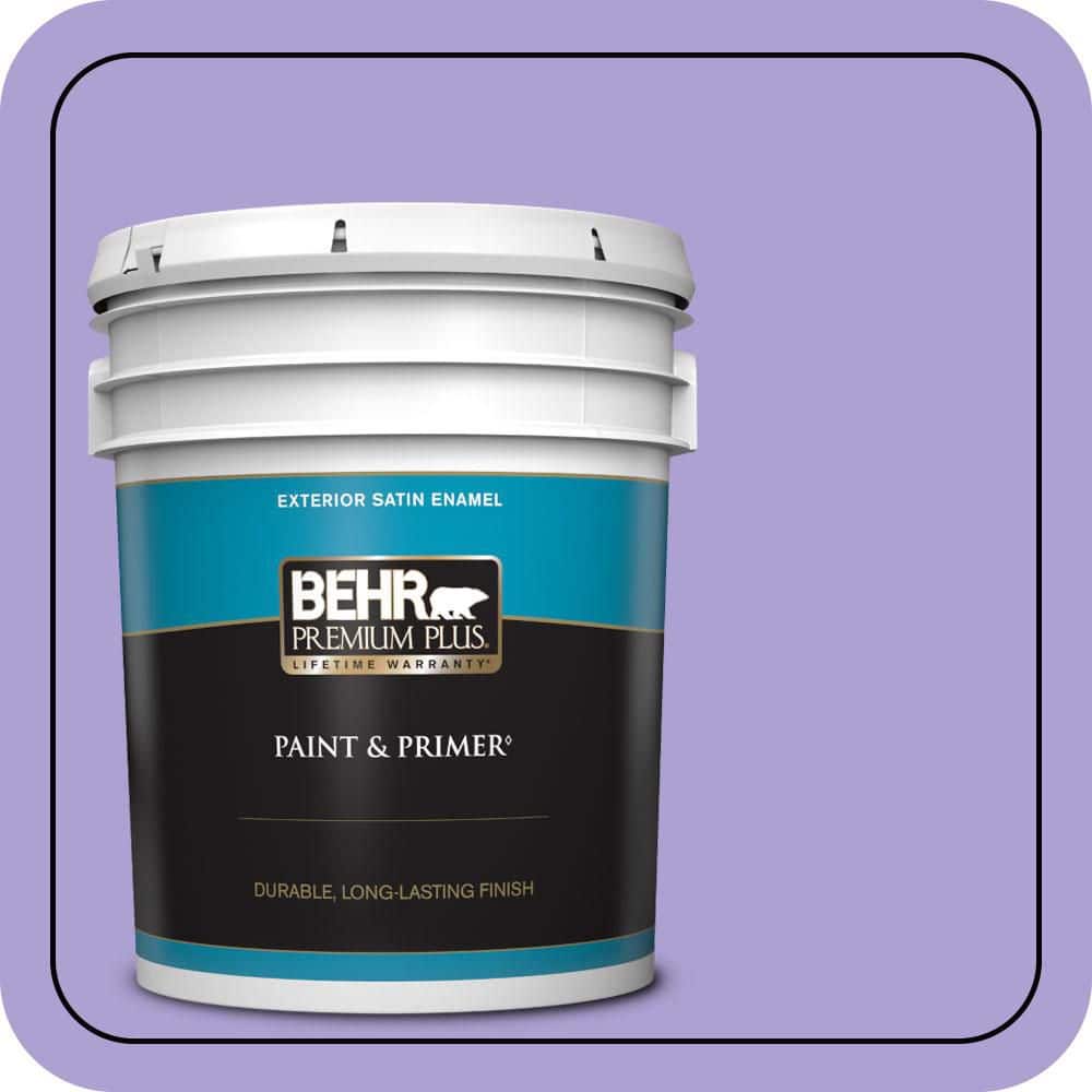 BEHR PREMIUM PLUS 5 gal. #P560-4 Magic Wand Satin Enamel Exterior Paint & Primer