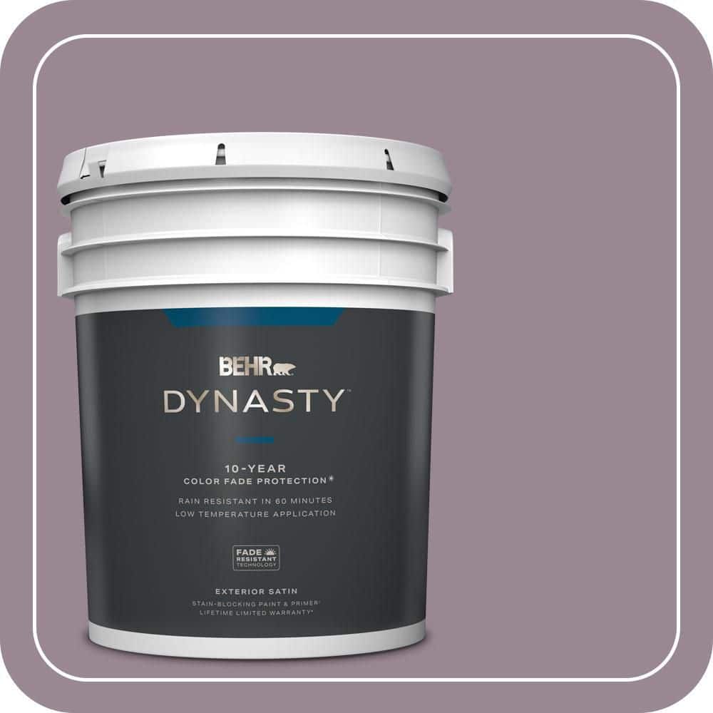 BEHR DYNASTY 5 gal. #690F-5 Purple Mauve Satin Enamel Exterior Stain-Blocking Paint & Primer