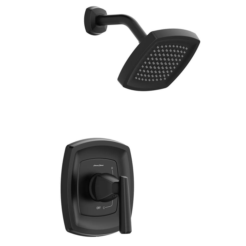 American Standard Edgemere 1-Handle Water-Saving Shower Faucet Trim Kit for Flash Rough-In Valves in Matte Black (Valve Not Included) (1)