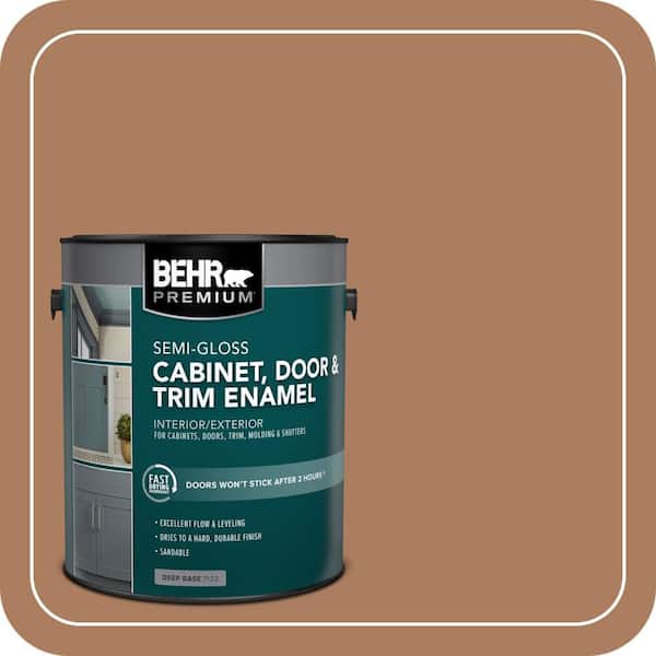 BEHR PREMIUM 1 gal. #S230-6 Burnt Toffee Semi-Gloss Enamel Interior/Exterior Cabinet, Door & Trim Paint (2)