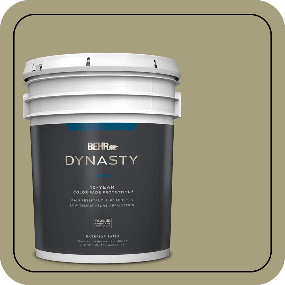 BEHR DYNASTY 5 Gal. #S350-4A Dried Rosemary Satin Enamel Exterior Stain-Blocking Paint and Primer
