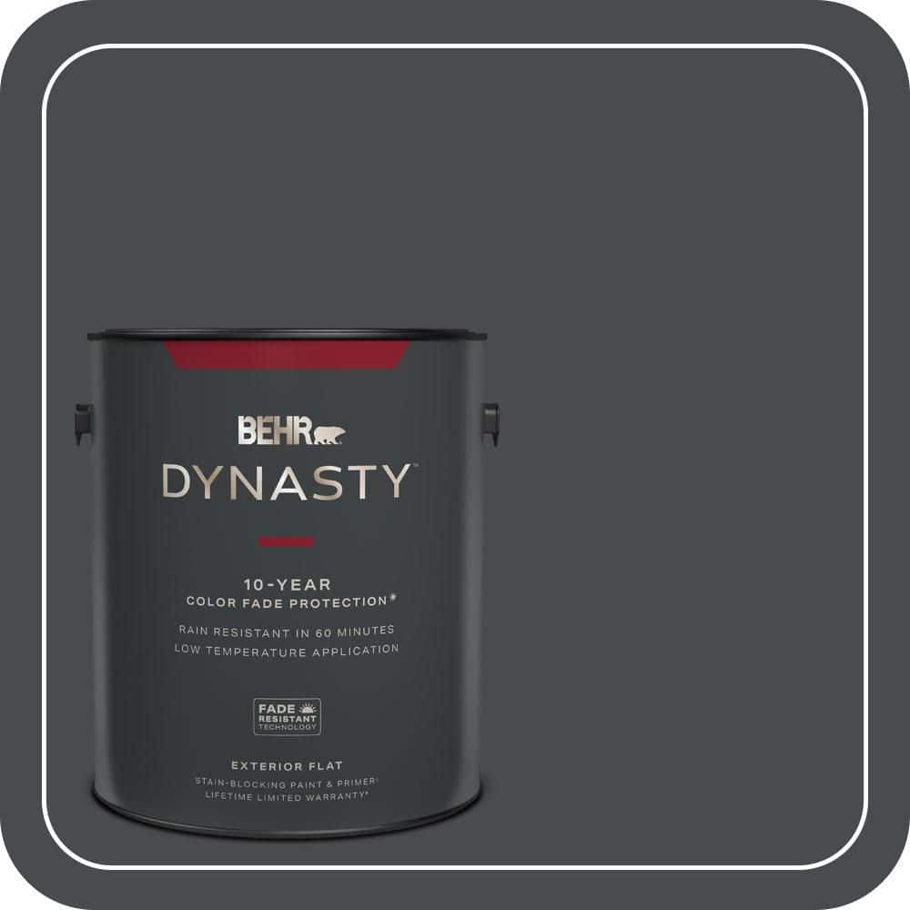 BEHR DYNASTY 1 gal. #N500-7 Night Club Flat Exterior Stain-Blocking Paint & Primer