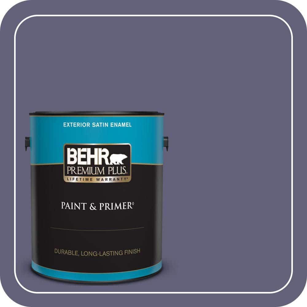 BEHR PREMIUM PLUS 1 gal. #PMD-44 Twilight Dusk Satin Enamel Exterior Paint & Primer