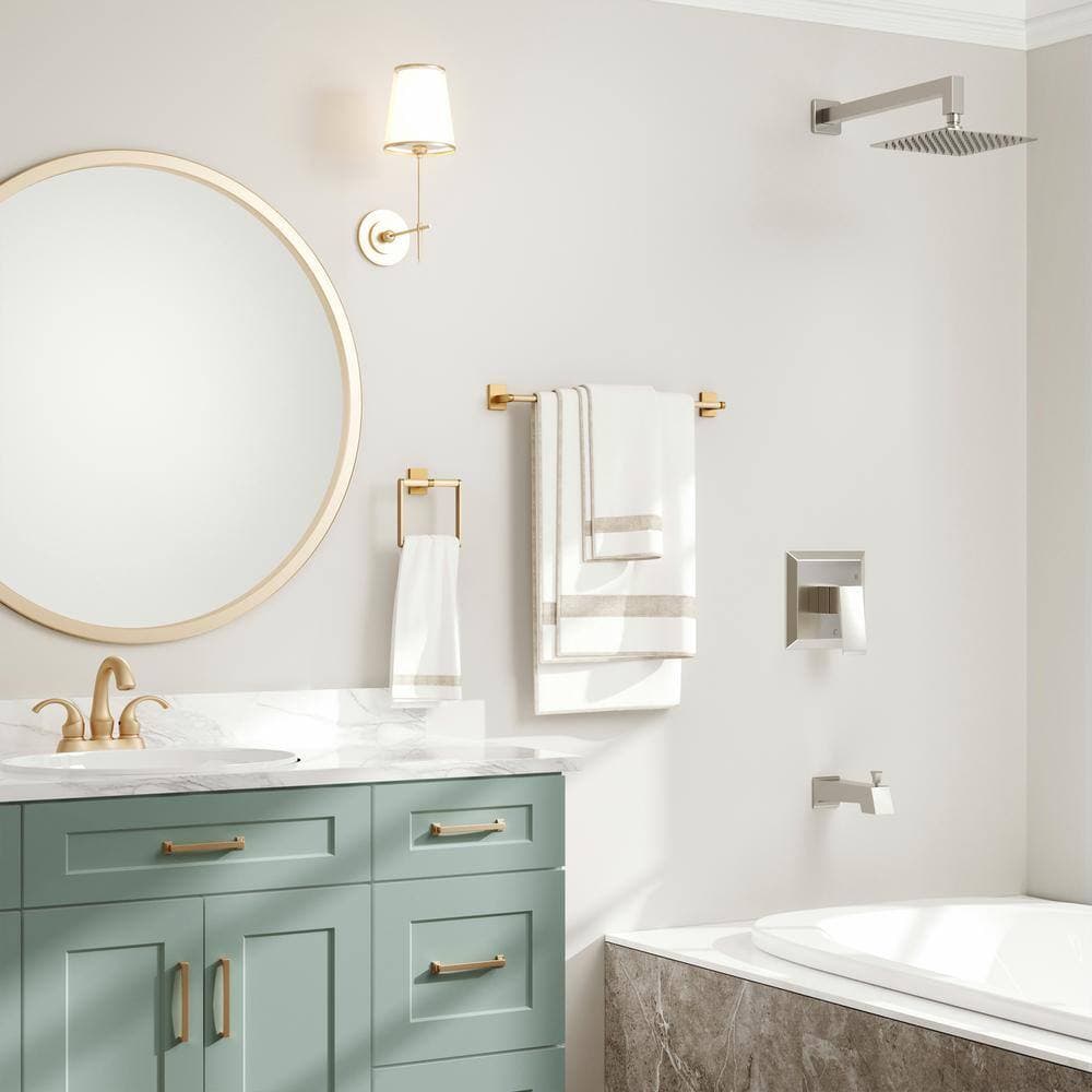 HOMLUX 3-Piece Bath Hardware Set with 24 in. Towel Bar, Toilet Paper Holder and Towel Ring in Brass (3)