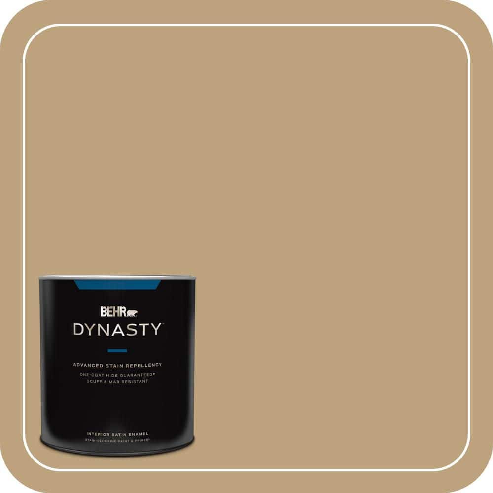 BEHR DYNASTY 1 qt. #T13-4 Golden Age Satin Enamel Interior Stain-Blocking Paint & Primer