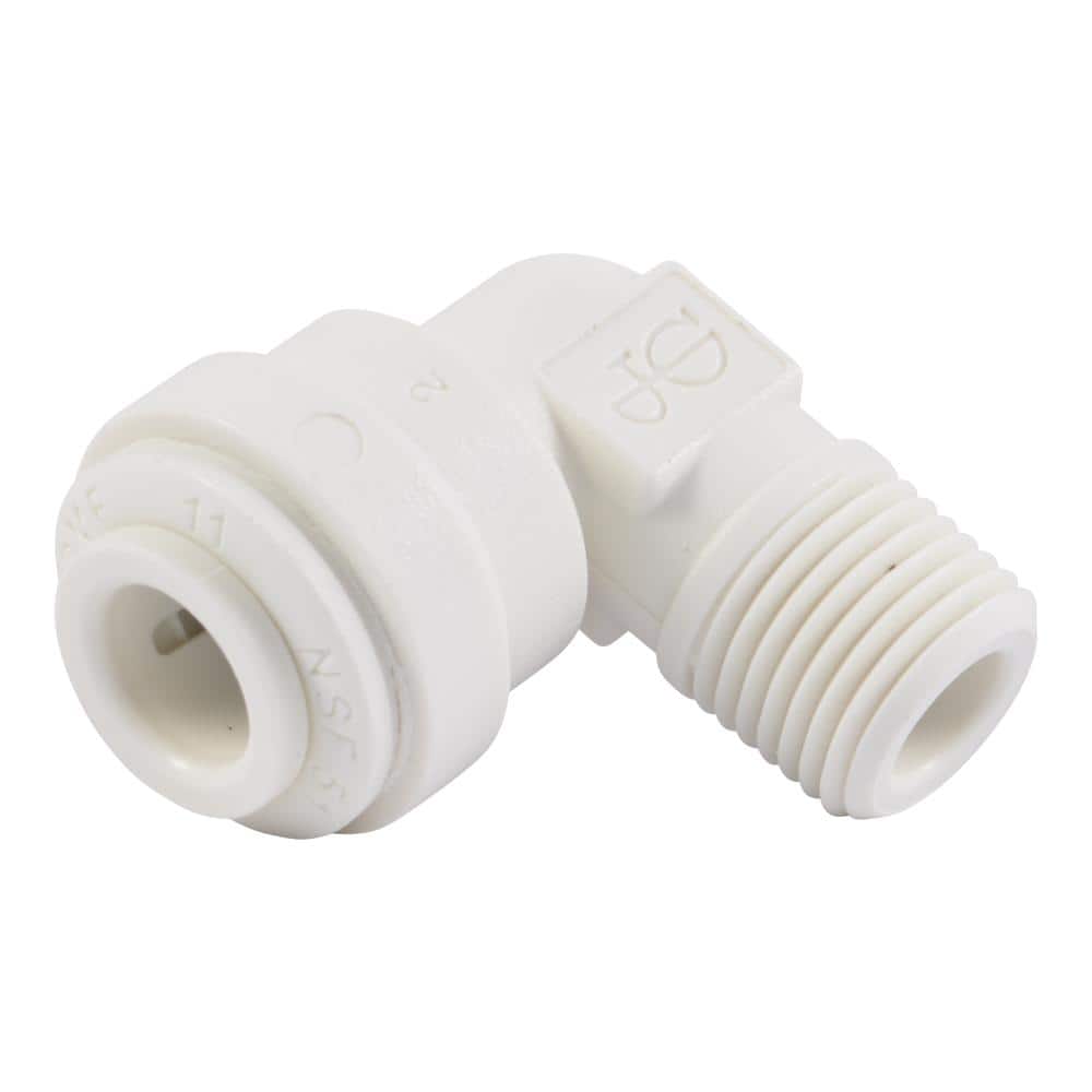 John Guest 1/4 in. O.D. Push-to-Connect x 1/8 in. MIP NPTF Polypropylene 90° Elbow Adapter Fitting (2)