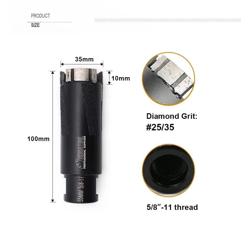 Angel Sar 1-3/8 in. Yellow Diamond Core Drill Bits, Granite Drill Bit for Hard Stone Concrete Marble Granite (2)