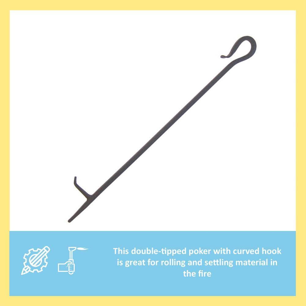 MINUTEMAN INTERNATIONAL Shepherd's Hook 28 in. Tall Fireplace Poker Tool, Graphite (3)