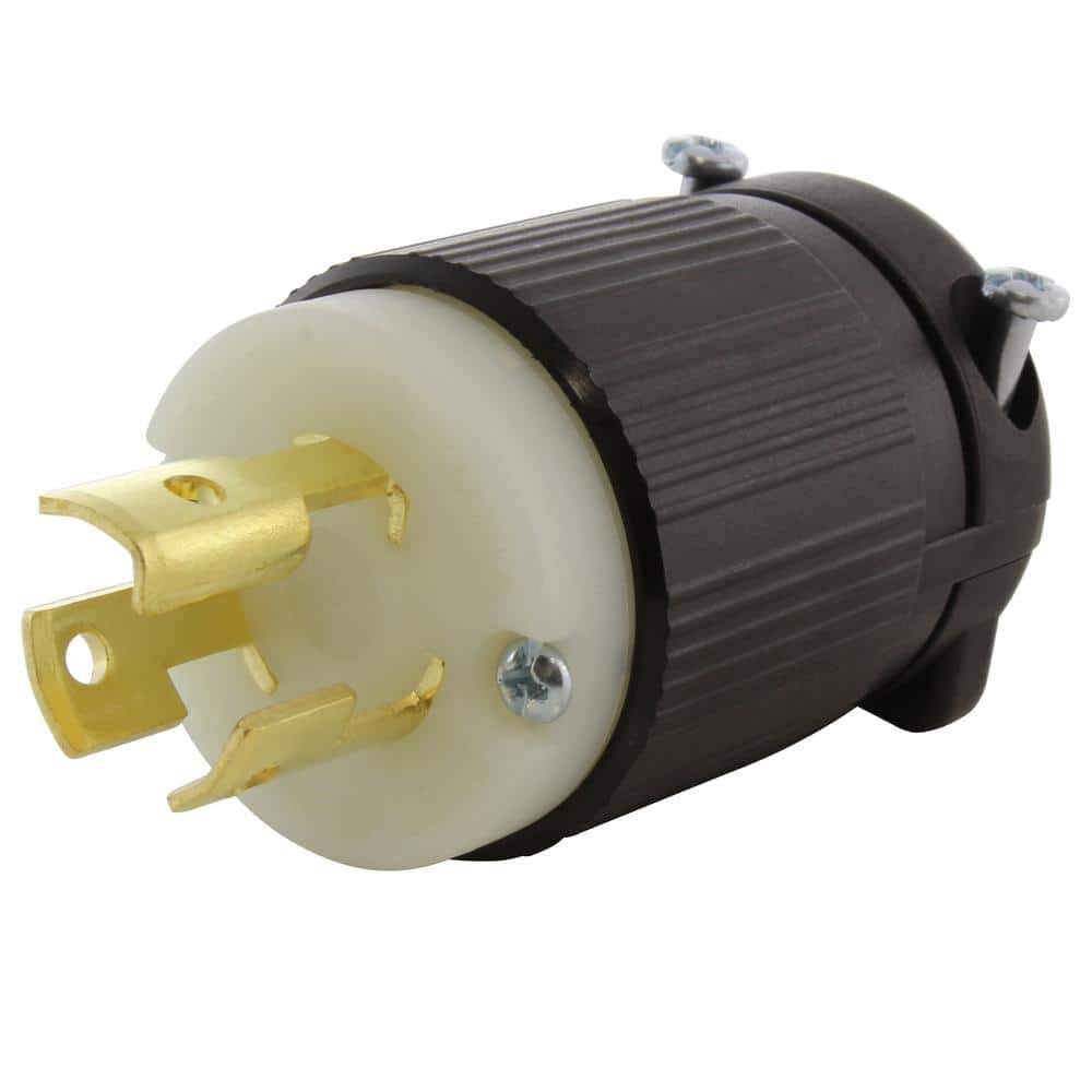 AC WORKS 15 Amp 125-Volt NEMA L5-15P 3-Prong Industrial Grade Locking Male Plug (1)