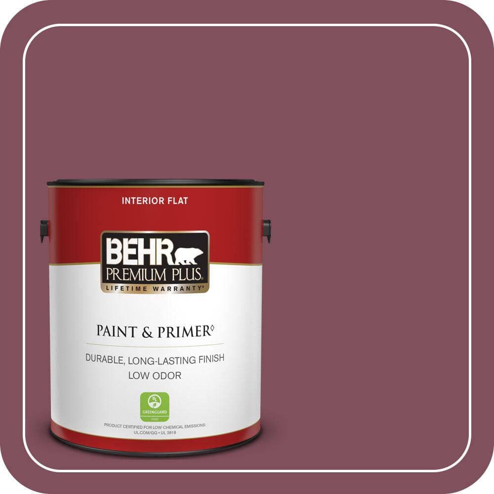 BEHR PREMIUM PLUS 1 gal. #T17-14 Artful Magenta Flat Low Odor Interior Paint & Primer