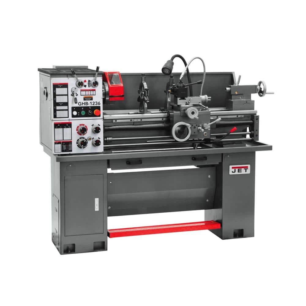 Jet 12 in. x 36 in. Geared Head Metalworking Bench Lathe with Stand, 2 HP 230-Volt 1PH, GHB-1236 (3)