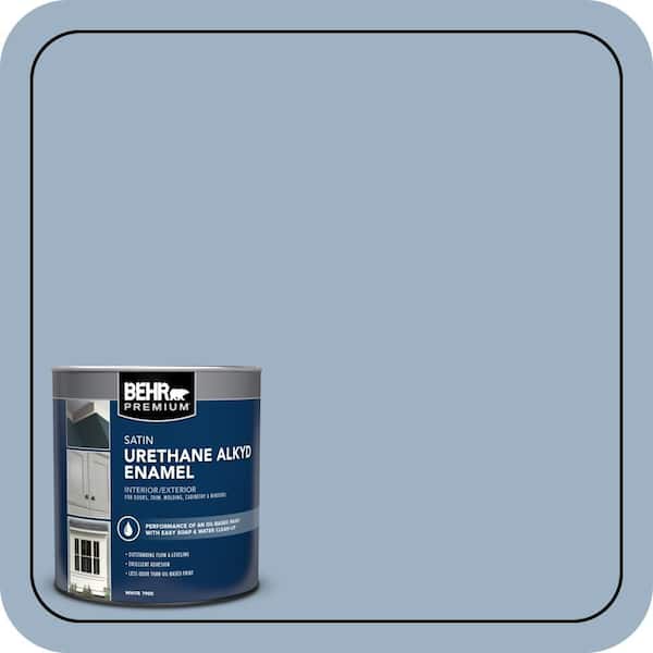 BEHR PREMIUM 1 qt. #S520-3 Perfect Landing Satin Enamel Urethane Alkyd Interior/Exterior Paint (2)