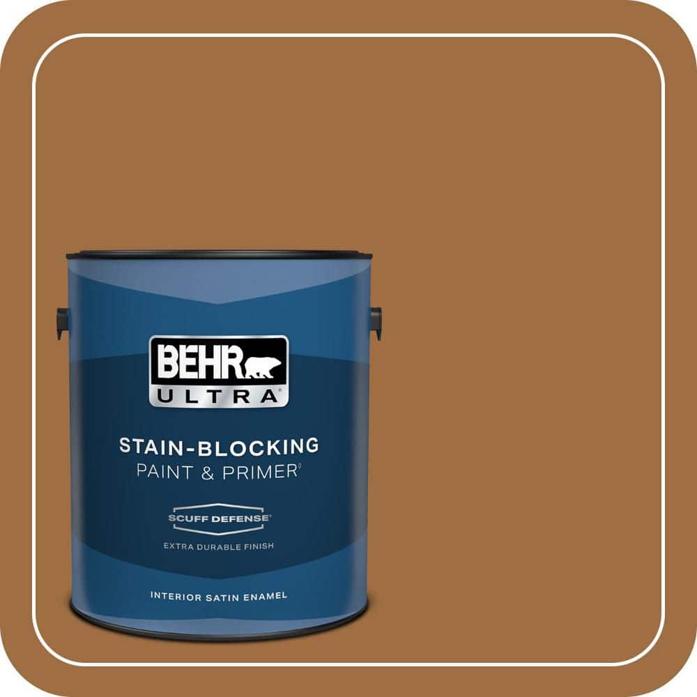 BEHR ULTRA 1 gal. #S250-6 Desert Clay Extra Durable Satin Enamel Interior Paint & Primer