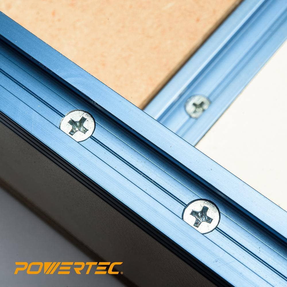 ‎POWERTEC 48 in. Universal Double-Cut Profile T track with Predrilled Mounting Holes and 100PCS Wood Screws (2)
