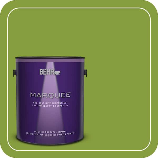 BEHR MARQUEE 1 gal. #T14-18 New Shoot Eggshell Enamel Interior Paint & Primer (2)