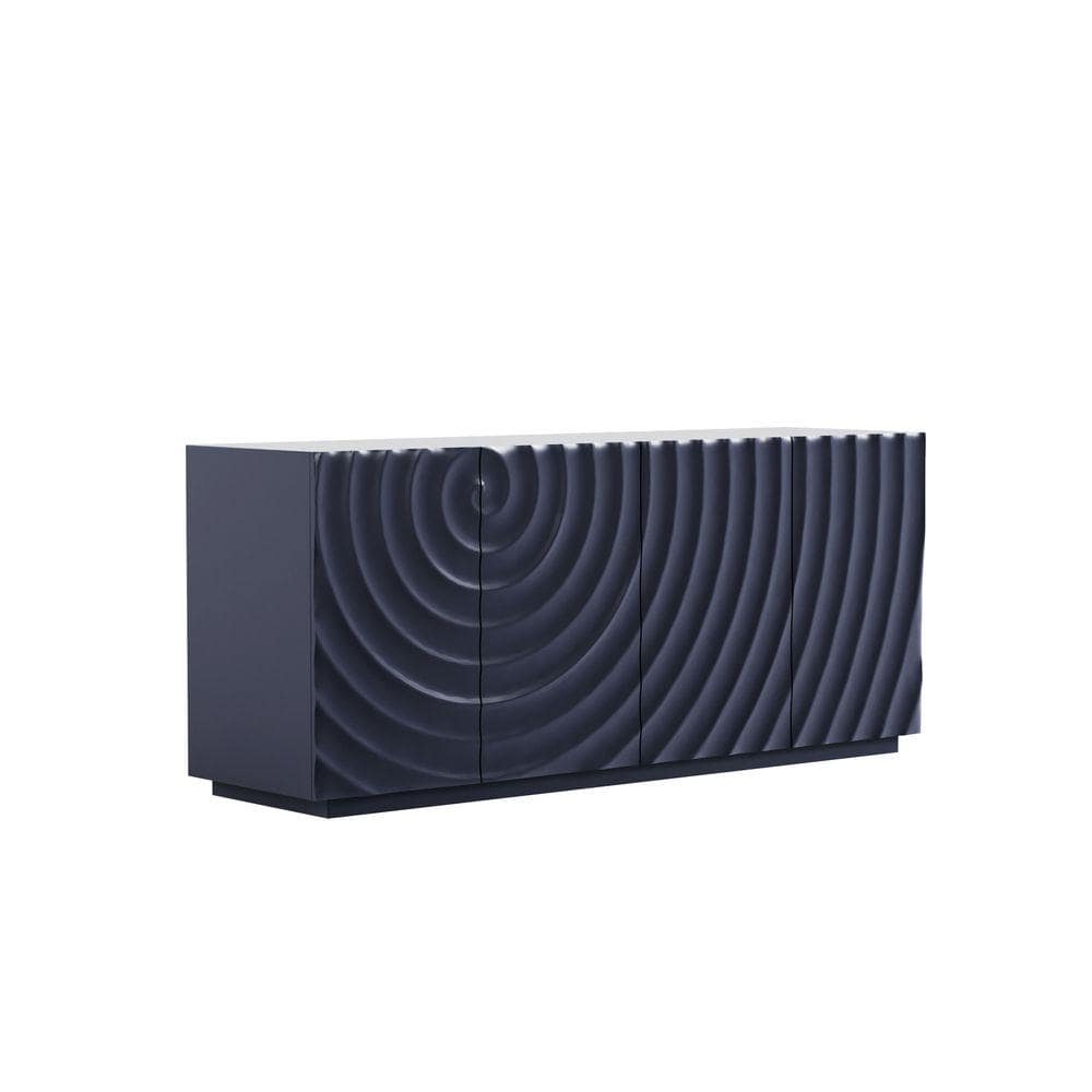 COWLOWN 59 in. W x 15 in. D x 26.5 in. H Bathroom Navy Blue Linen Cabinet (1)