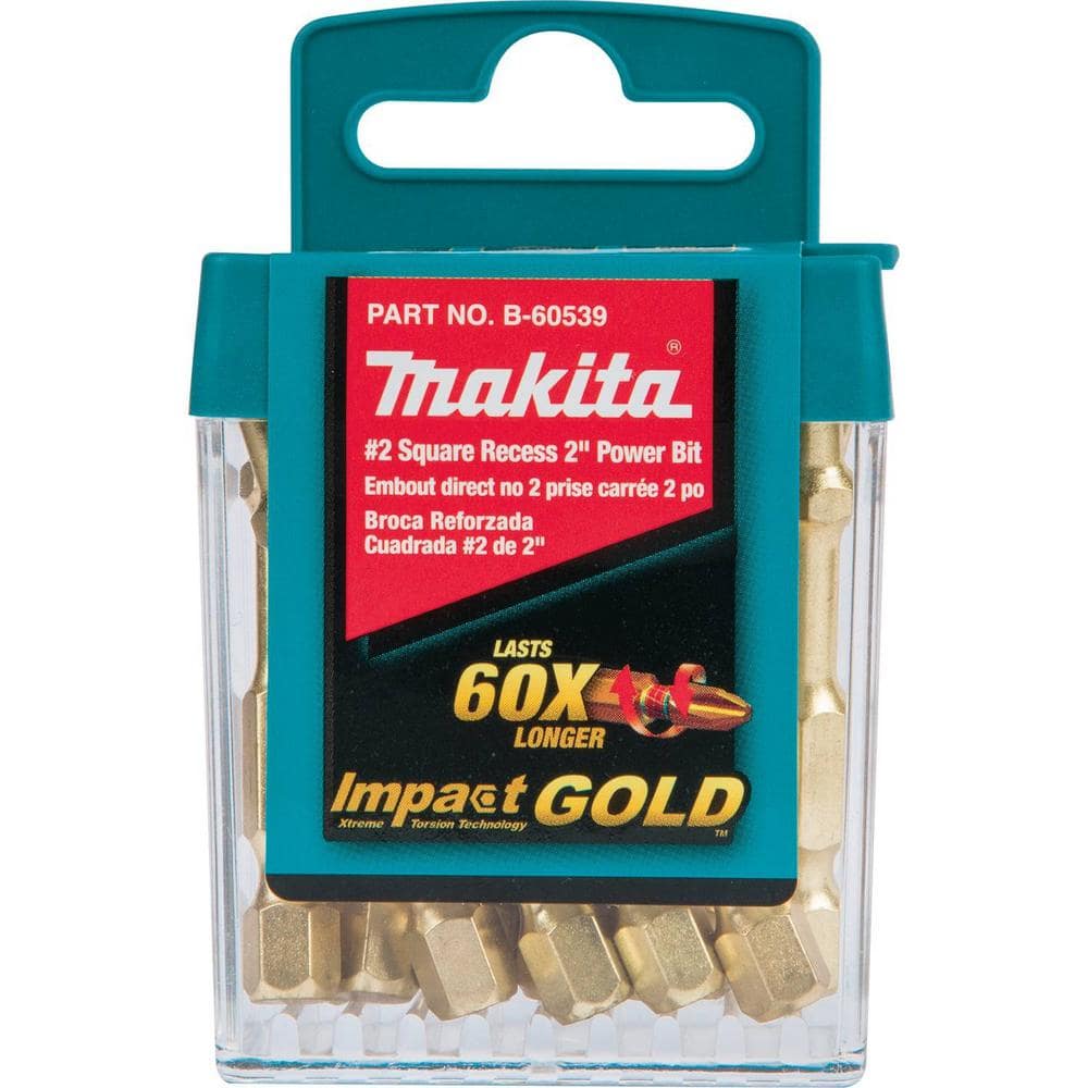 Makita Impact GOLD #2 2 in. Square Power Bit (15 Per Pack) (2)