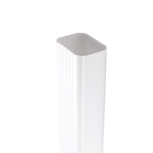 Amerimax Home Products 2 in. x 3 in. x 10 ft. White Vinyl Downspout (2)