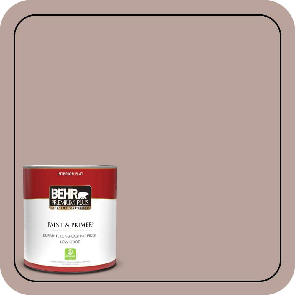 BEHR PREMIUM PLUS 1 qt. #N150-3 Cocoa Craving Flat Low Odor Interior Paint & Primer