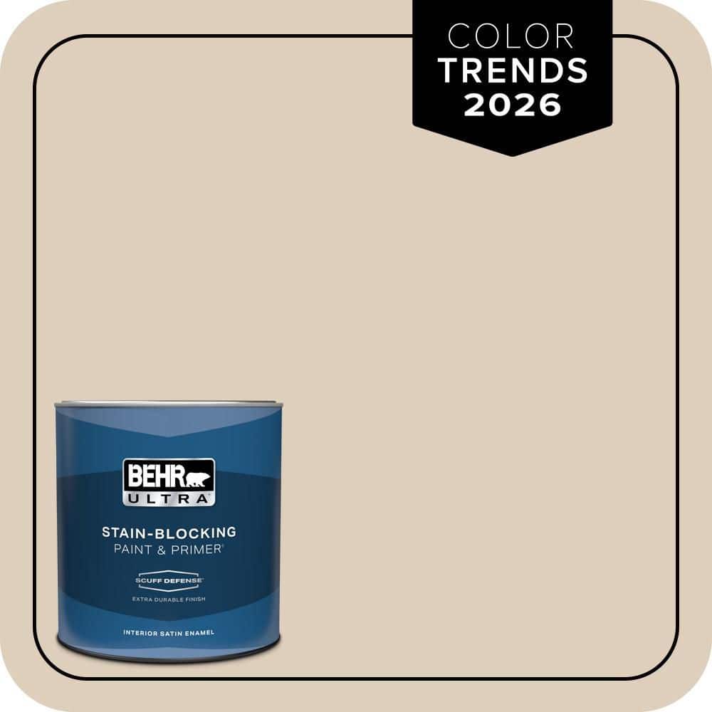 BEHR ULTRA 1 qt. #MQ3-11 Dainty Lace Extra Durable Satin Enamel Interior Paint & Primer