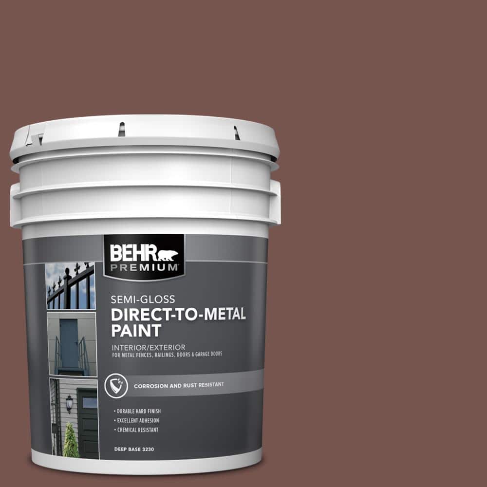 BEHR PREMIUM 5 gal. #PPU2-20 Oxblood Semi-Gloss Direct to Metal Interior/Exterior Paint (1)