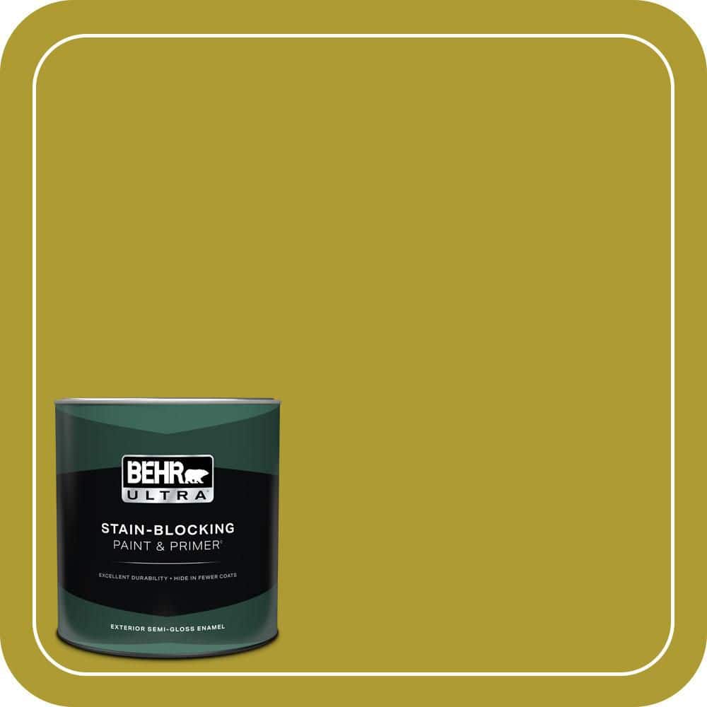 BEHR ULTRA 1 qt. #P330-7 Luscious Lime Semi-Gloss Enamel Exterior Paint & Primer