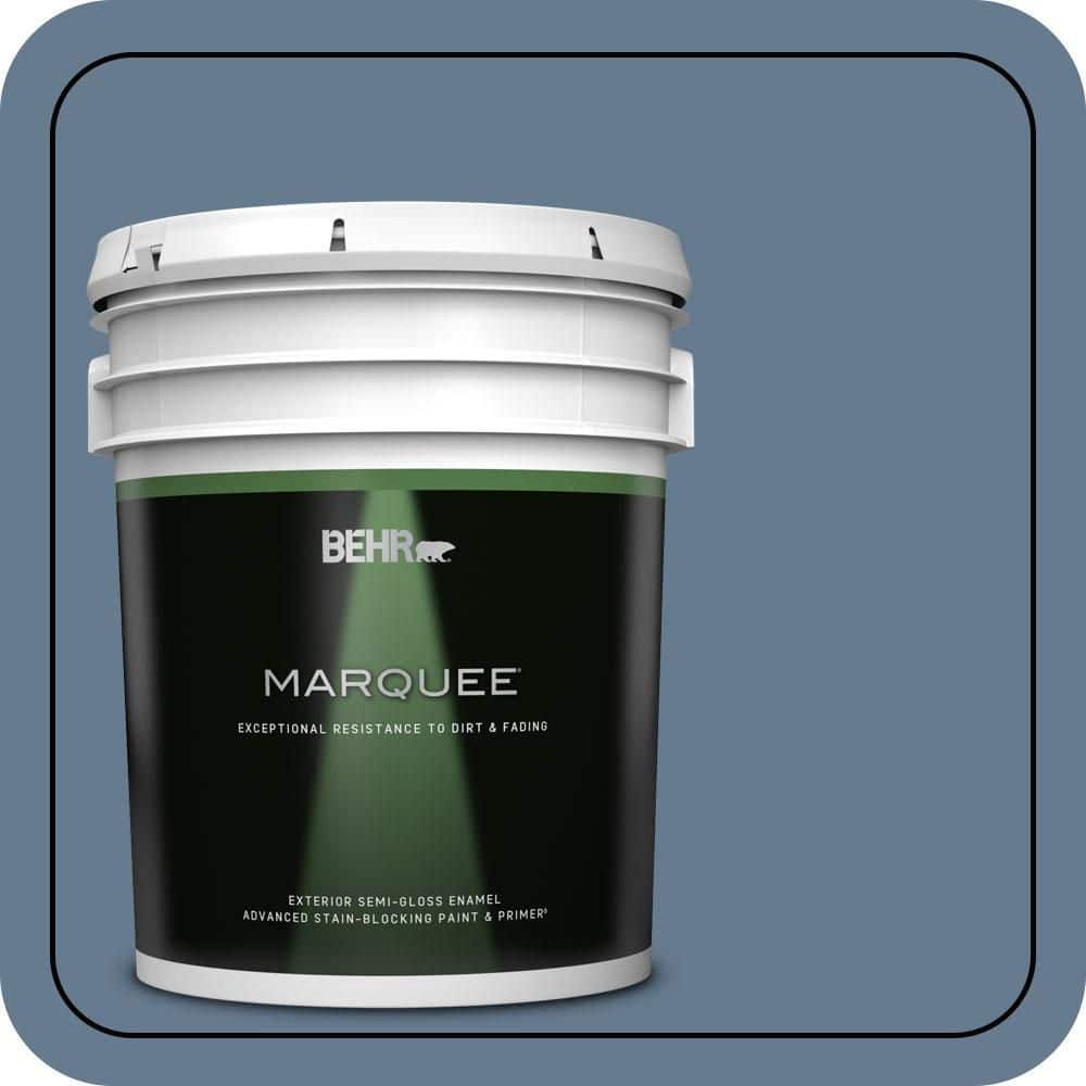 BEHR MARQUEE 5 gal. #S510-5 Skinny Jeans Semi-Gloss Enamel Exterior Paint & Primer