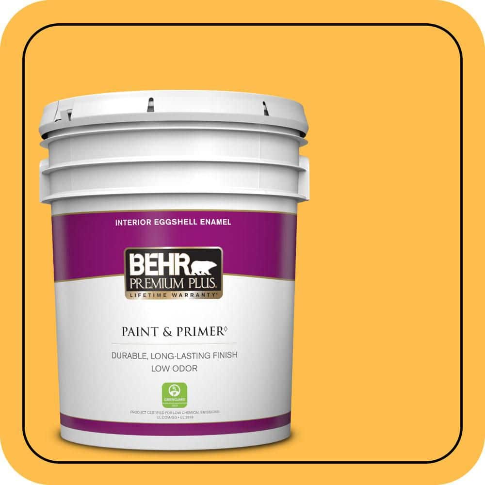 BEHR PREMIUM PLUS 5 gal. #310B-6 Twenty Carat Eggshell Enamel Low Odor Interior Paint & Primer