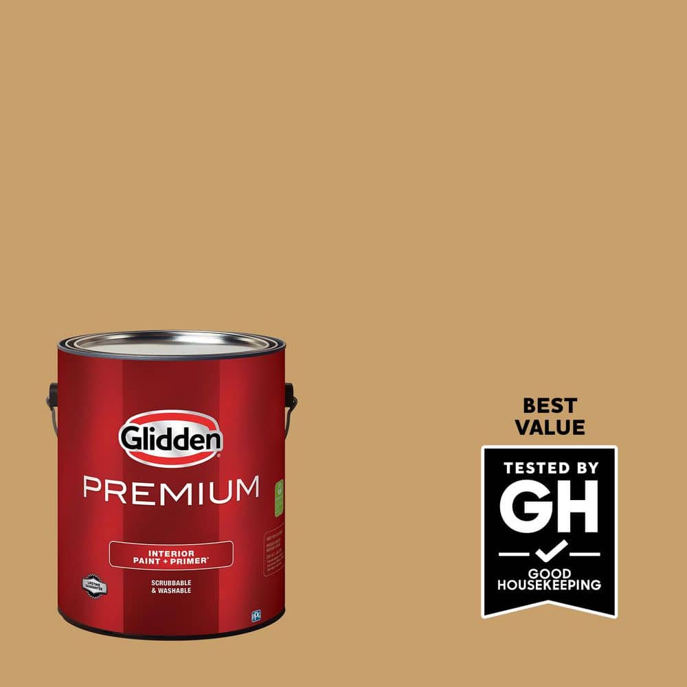Glidden Premium 1 gal. PPG1089-5 Bleached Maple Eggshell Interior Paint