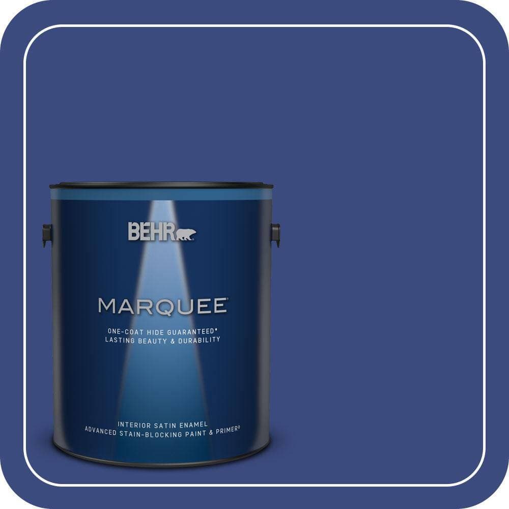 BEHR MARQUEE 1 gal. #P530-7 Tanzanite One-Coat Hide Satin Enamel Interior Paint & Primer