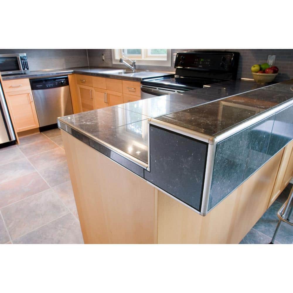 Schluter Rondec Satin Anodized Aluminum 3/8 in. x 8 ft. 2-1/2 in. Metal Bullnose Tile Edging Trim (4)