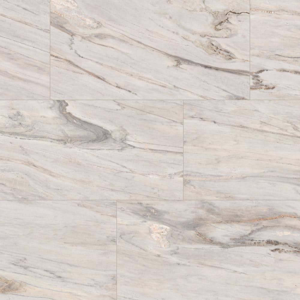 Daltile Fenbrook Regal White 12 in. x 24 in. Polished Porcelain Marble Look Floor and Wall Tile (1.9375 sq.ft./each) (2)