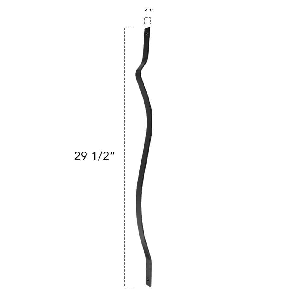 Deckorators 29-1/2 in. x 1 in. Black Aluminum Baroque Baluster (60-Pack) (3)